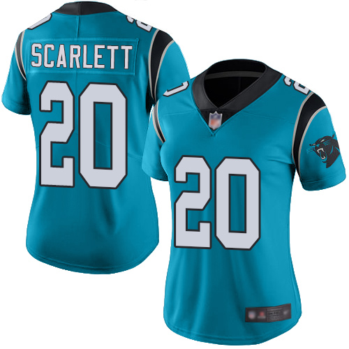 Carolina Panthers Limited Blue Women Jordan Scarlett Jersey NFL Football #20 Rush Vapor Untouchable->women nfl jersey->Women Jersey